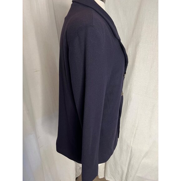 Dumas petite double breast Blazer 12 P Wool USA Corp Core Goth Office - Picture 5 of 16